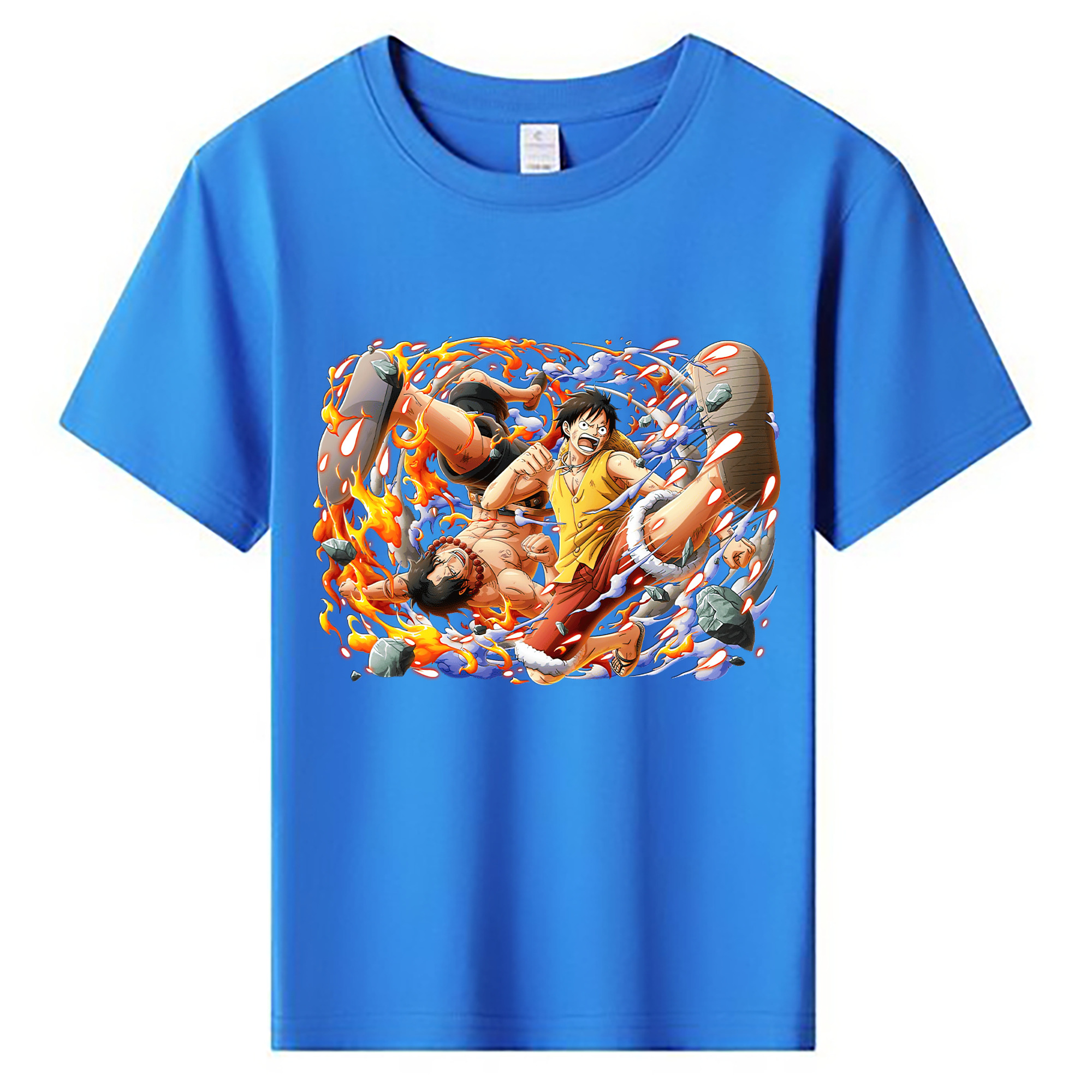 ワンピース モンキー・D・ルフィ ONE PIECE Monkey D. Luffy 綿100％キッズTシャツ（フロントプリント）